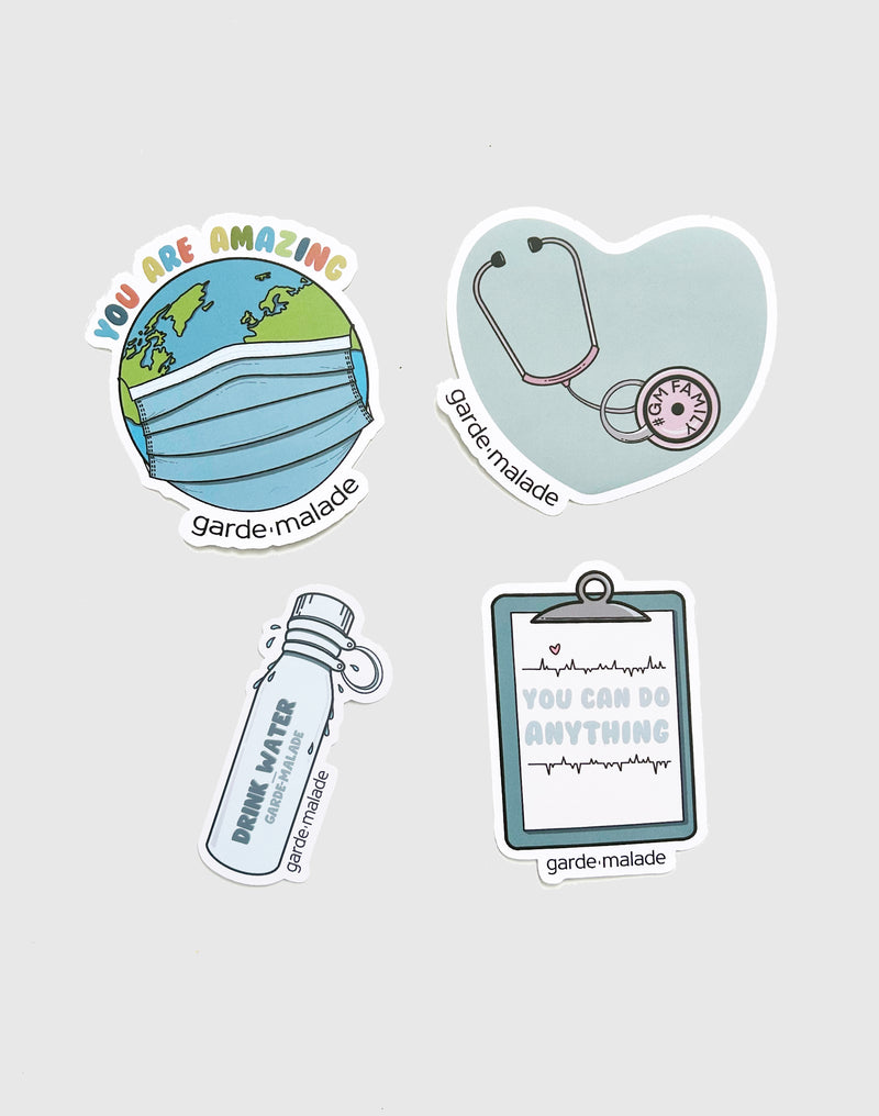 Garde-Malade - Stickers 4-Pack||Garde-Malade - Autocollants 4-Pack