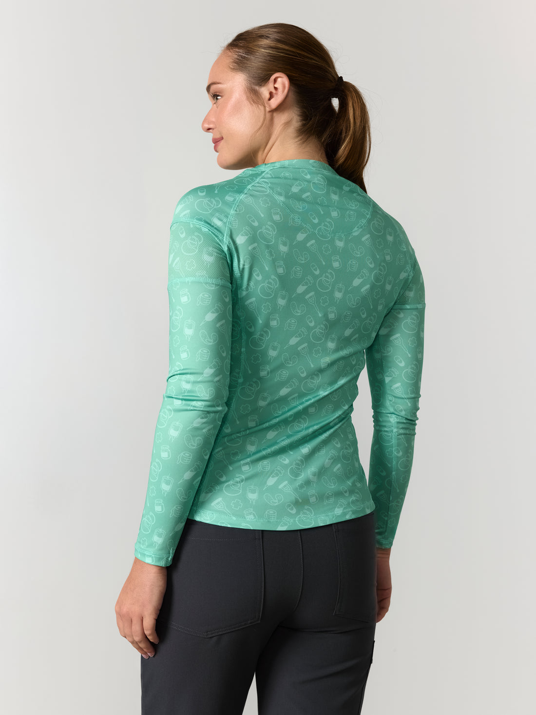 Women High-Performance Underscrub Essentials - Mint - Long Sleeve