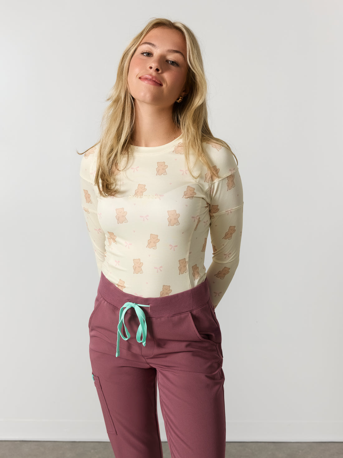 Women High-Performance Underscrub - Ribbon Teddy - Long Sleeve