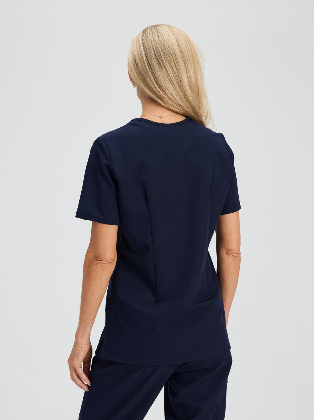CHLOE RE-GARDE™ - NAVY - Three Pockets Scrub Top - SILVADUR™